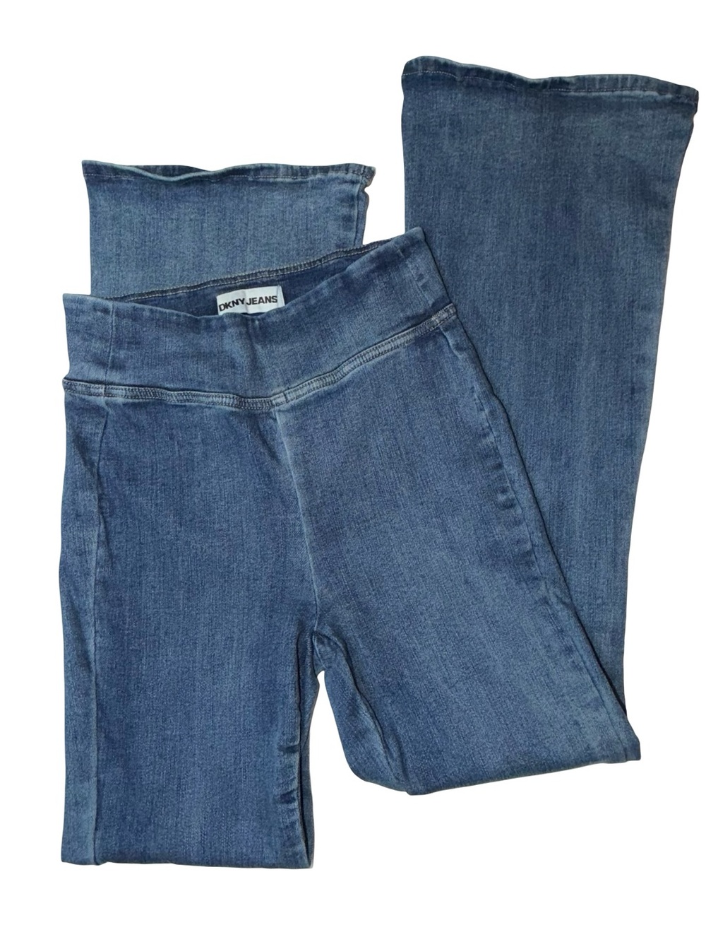 DKNY Jeans Pull-On Bootcut Flare Stretch Denim Blue Jeans